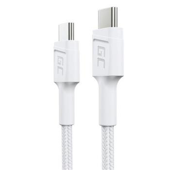 Green Cell PowerStream Cable White USB-C Type C 30cm with fast charging Power Delivery 60W, Ultra Charge, Quick Charge 3