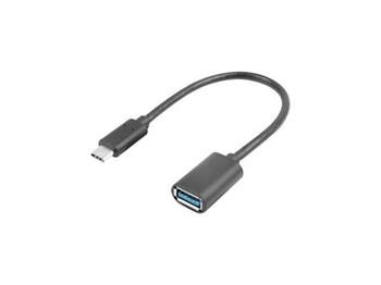 LANBERG USB-C(M) 3.1 na USB-A(F) adaptér kabel 15CM černý OTG  