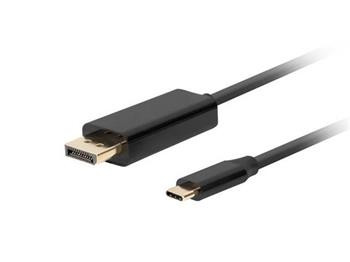 Lanberg USB-C(M)->DisplayPort(M) kabel 0,5m 4K 60Hz černá  