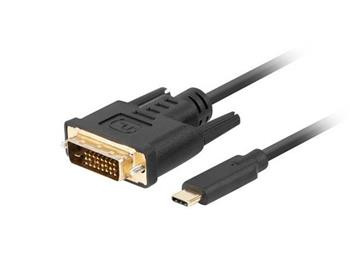 Lanberg USB-C(M)->DVI-D(24+1)(M) kabel 0,5m černá  