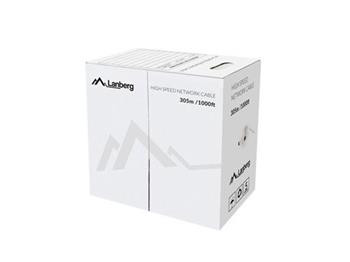 LANBERG UTP kabel CAT.6, Cu, délka 305m, šedý, Fluke passed, PVC