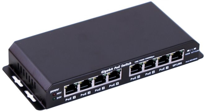 Switch Maxlink POESG-8-7P 8x GLAN, 7x PoEout, 1x PoEin + napájací adaptér 24V 2,5A