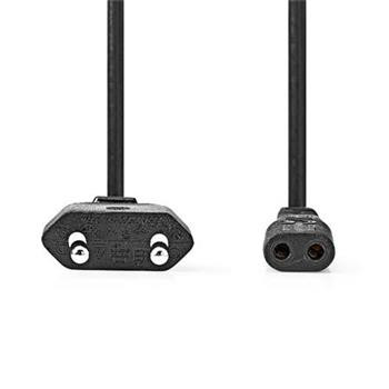 Nedis IEC-320-C1 | Přímý | Přímý | Poniklované | 2.00 m | Plochý | PVC | Černá | Box