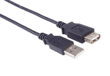 PremiumCord USB 2.0 kabel prodlužovací, A-A, 0,5m, černá