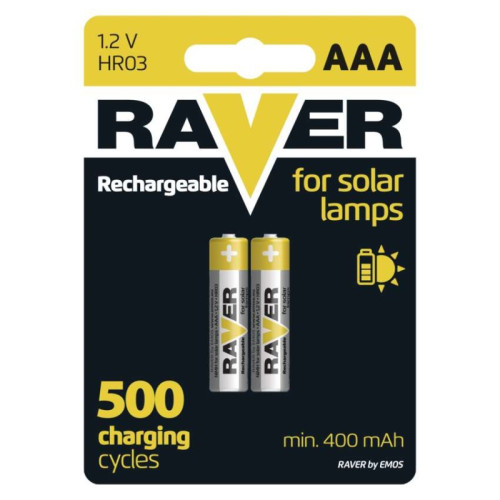 Nabíjacia batéria RAVER SOLAR 400 mAh HR03 (AAA), 2 ks