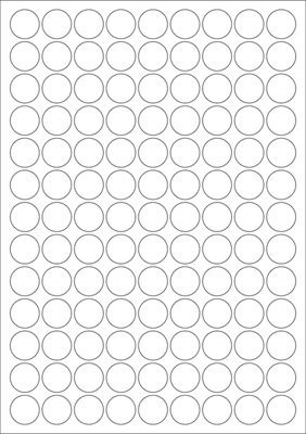 etikety RAYFILM 12mm kruh lesklé transparentné samolepiace laser R04001212B-LCUT (50 list./A4)