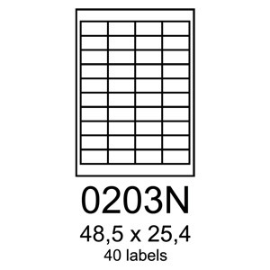 etikety RAYFILM 48,5x25,4 univerzálne biele R01000203NF (1.000 list./A4)