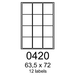 etikety RAYFILM 63,5x72 univerzálne biele R01000420F (1.000 list./A4)