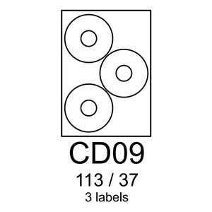 etikety RAYFILM CD09 113/37 univerzálne biele R0100CD09F (1.000 list./A4)