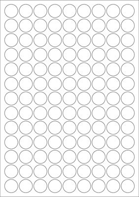 etikety RAYFILM 13mm kruh lesklé transparentné samolepiace laser R04001313KA-LCUTA4 (100 list./A4)