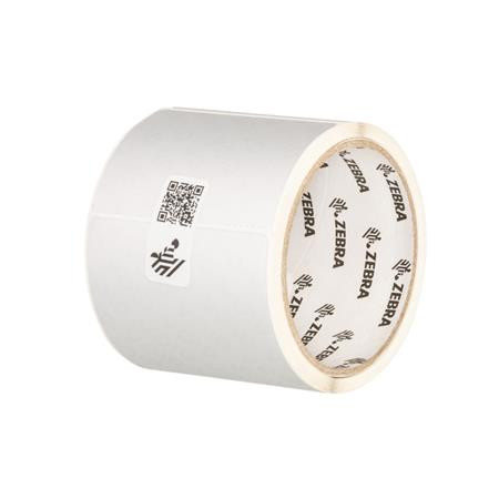 Zebra Label, Polyester, 76.2x76.2mm; Thermal Transfer, 8000T Void Matte, Acrylic Adhesive, 76.2mm Core, Sample